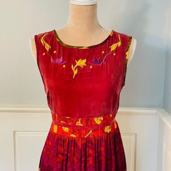 Vintage 90's Jumper Dress Carol Little Boho Tribal Maxi Dress 4 - Picture 2 of 10